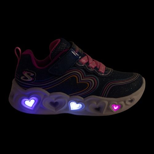 SKECHERS Heart Lights Retro Hearts scarpe per bambini in pelle navy/multi