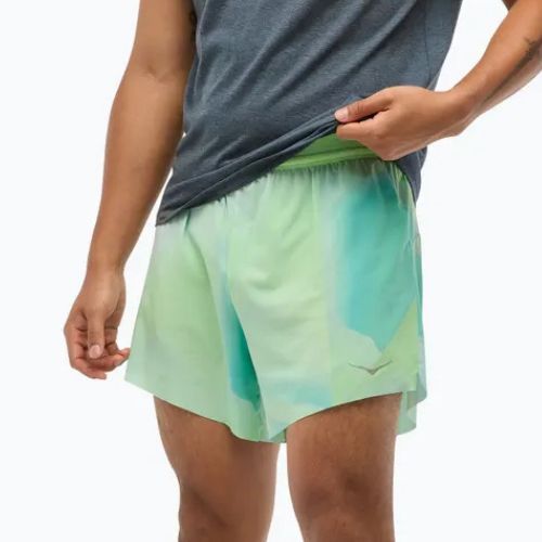 Pantaloncini da corsa HOKA Glide With Brief 5" da uomo con nebbia di mela crostata
