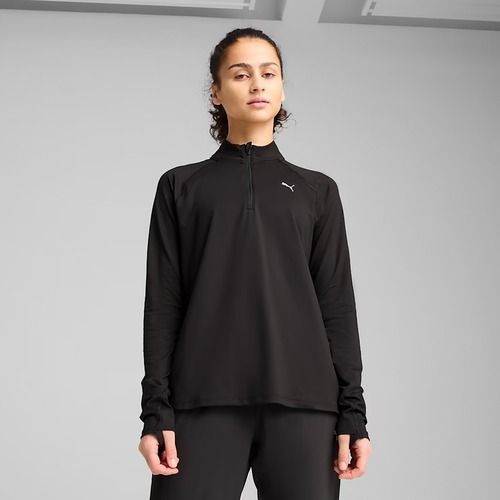 Felpa running donna PUMA Run Velocity Cloudspun 1/4 Zip puma nero