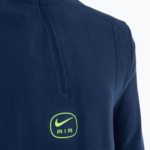 Uomo Nike Swoosh Air Polar Fleece Half Zip Top midnight navy/volt
