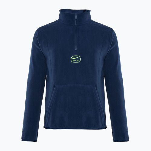 Uomo Nike Swoosh Air Polar Fleece Half Zip Top midnight navy/volt