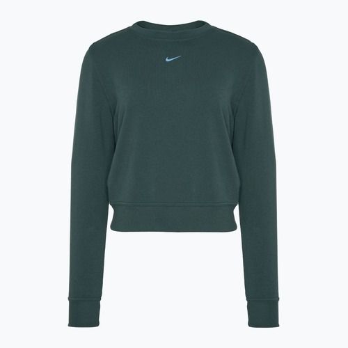 Felpa Nike Dri-FIT One Crew Neck French Terry donna verde vintage/nero