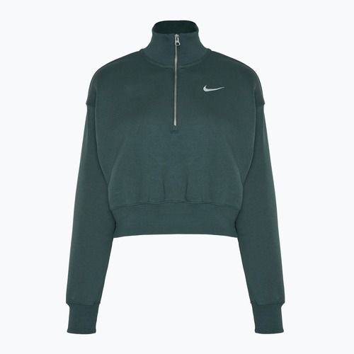 Felpa donna Nike Sportswear Phoenix Fleece 1/2 Zip Cropped verde vintage/ vela