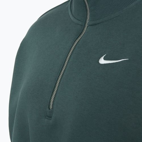 Felpa donna Nike Sportswear Phoenix Fleece 1/2 Zip Cropped verde vintage/ vela