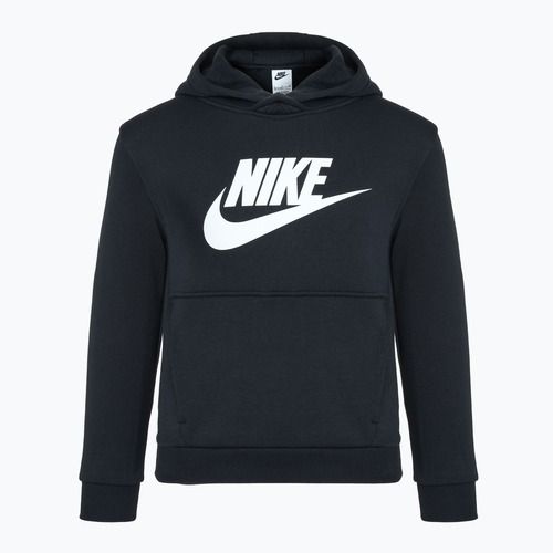Felpa con cappuccio Nike Club Fleece da bambino, nero/bianco