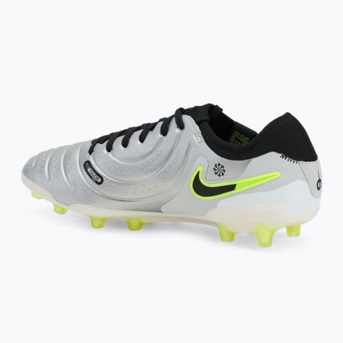 Nike Legend 10 Pro Ag-Pro uomini scarpe da calcio argento metallico / volt / nero