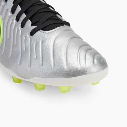 Nike Legend 10 Pro Ag-Pro uomini scarpe da calcio argento metallico / volt / nero