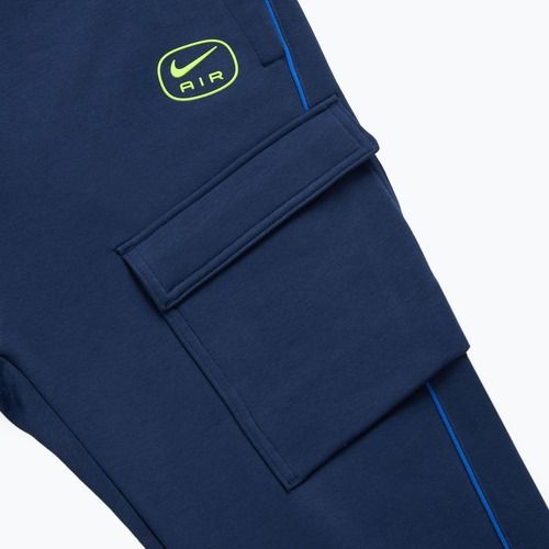 Pantaloni Nike Air Fleece Cargo da uomo, blu notte/volt