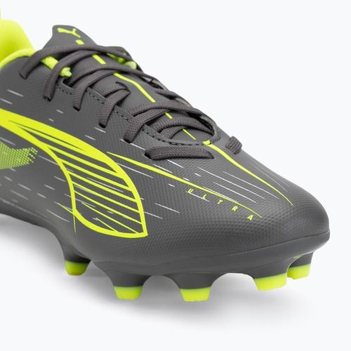 PUMA Ultra 5 Play FG/AG Jr opaco argento invecchiato/allarme giallo/puma argento invecchiato scarpe da calcio per bambini