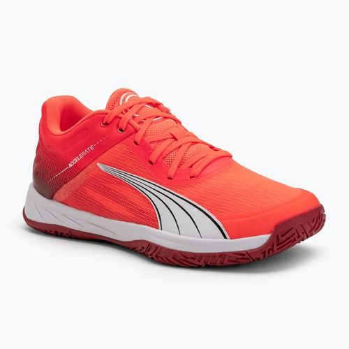 PUMA Accelerate Turbo scarpe da pallamano rosso/bianco/cremisi scuro/nero