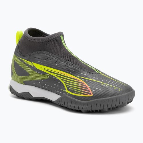 PUMA Ultra 5 Match+ LL TT + Mid Jr opaco argento invecchiato/allarme giallo/puma argento invecchiato scarpe da calcio per bambini