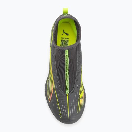 PUMA Ultra 5 Match+ LL TT + Mid Jr opaco argento invecchiato/allarme giallo/puma argento invecchiato scarpe da calcio per bambini