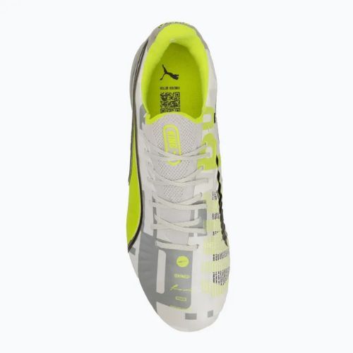PUMA King Ultimate Forever FG/AG scarpe da calcio da uomo grigio piuma / lime elettrico / puma bianco / grigio chiaro piatto