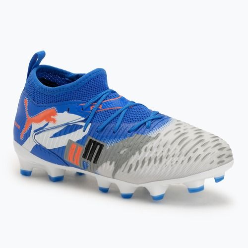 PUMA Future 8 Match Forever FG/AG Jr scarpe da calcio bianco/ultra blu/grigio piuma/puma nera/rosso brillante