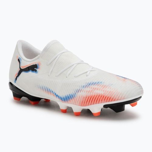 Scarpe da calcio da uomo PUMA Future 8 Match Low FG/AG puma bianco/puma nero/rosso brillante