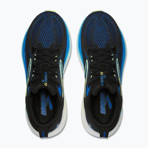 Scarpe da corsa da uomo Brooks Glycerin 22 wide fit nero/cobalto/giallo antico