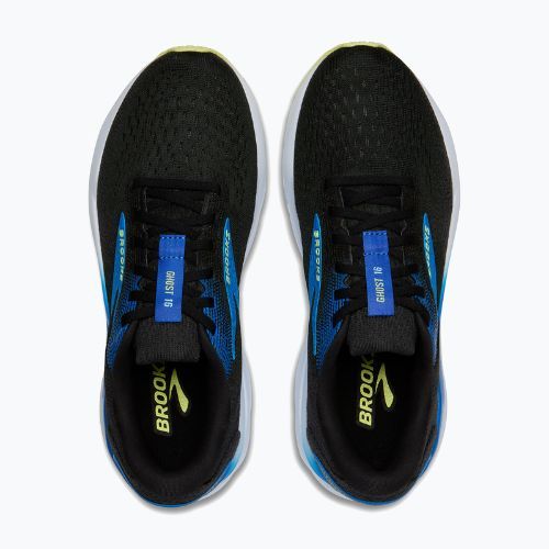 Brooks Ghost 16, scarpe da corsa da uomo, nero/cobalto/giallo ghiaccio