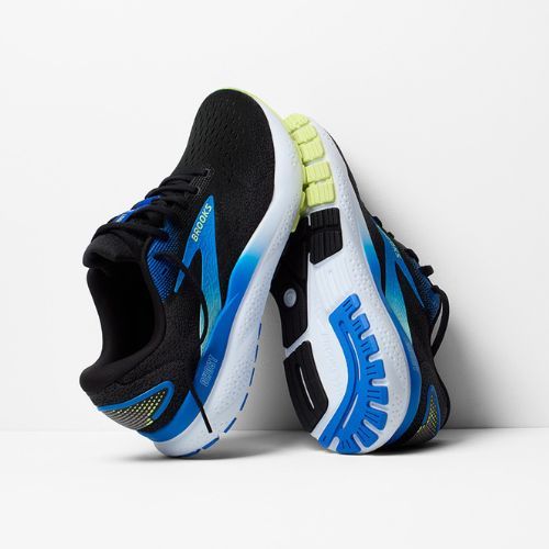 Brooks Ghost 16, scarpe da corsa da uomo, nero/cobalto/giallo ghiaccio