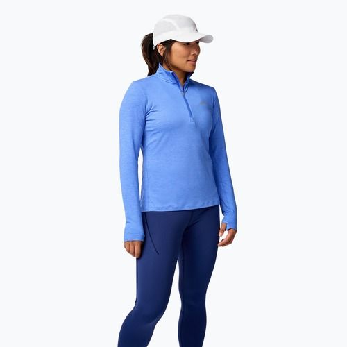 Donna running a manica lunga Brooks Dash 1/2 Zip 2.0 htr bluebell