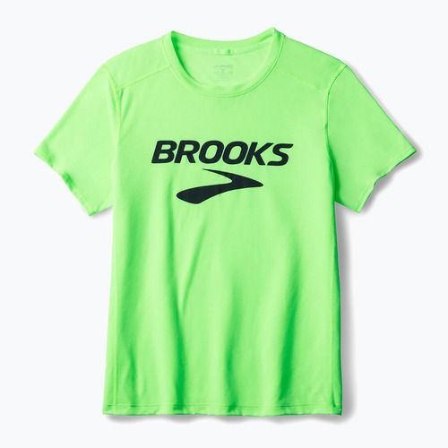 Maglietta da corsa Brooks Distance 3.0 neo limeade/ logo Brooks da uomo