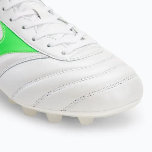 Mizuno Morelia II Japan Md bianco/neon green/galaxy silver scarpe da calcio uomo
