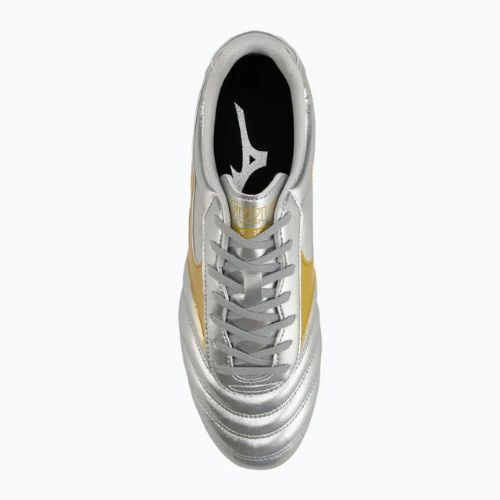 Scarpe da calcio Mizuno Morelia II Club Md galaxy argento/oro/oro da uomo