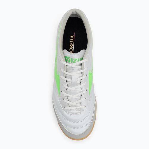 Scarpe da calcio da uomo Mizuno Morelia Sala Pro IN bianco/verde neon/argento galassia