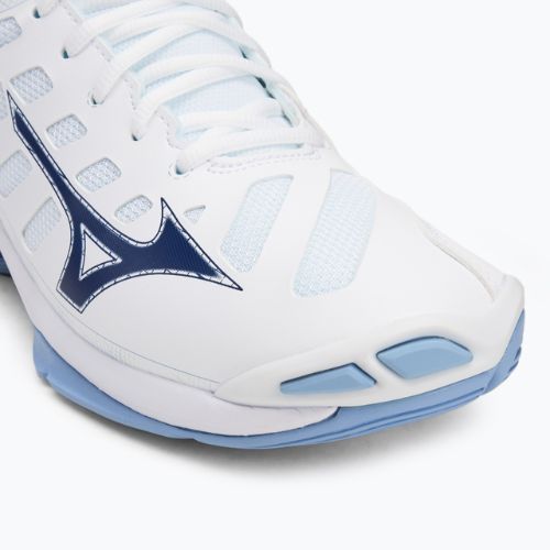 Mizuno Wave Voltage 2 Mid scarpe da pallavolo bianco/bellwether blue/bell air blue