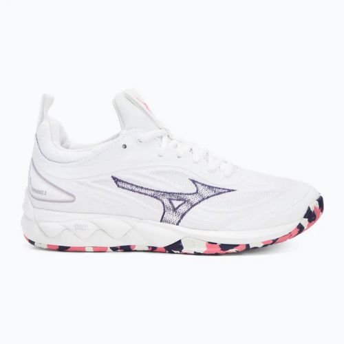 Mizuno Wave Luminous 3 scarpe da pallavolo bianco/viola indaco/rosa camelia