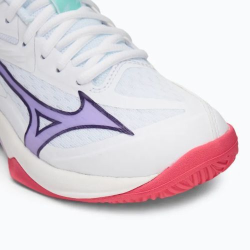 Scarpe da pallavolo per bambini Mizuno Lightning Star Z7 bianco/violetto indaco/rosa camelia