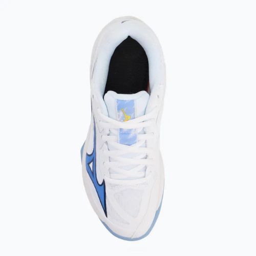 Scarpe da pallavolo per bambini Mizuno Lightning Star Z7 bianco/blu/bel air blue