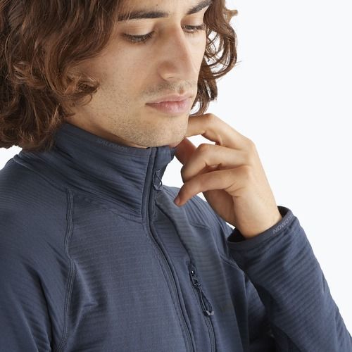 Felpa da trekking Salomon Lightwarm Full Zip uomo blu notte