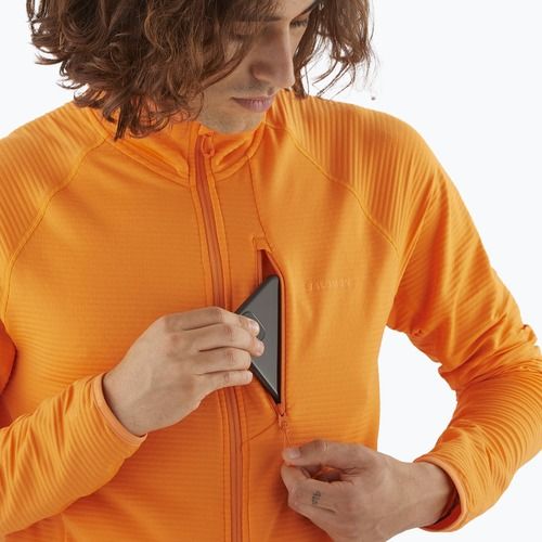 Felpa da trekking Salomon Lightwarm Full Zip da uomo in curcuma
