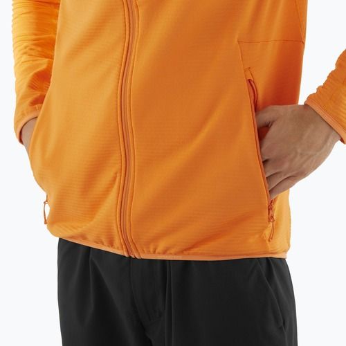 Felpa da trekking Salomon Lightwarm Full Zip da uomo in curcuma