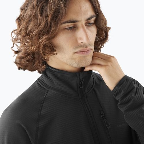 Felpa Salomon Lightwarm Full Zip trekking uomo nero profondo