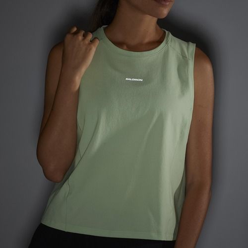 Salomon Trackline Tank - Maglietta donna schiuma di mare