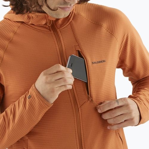 Felpa Salomon Sntial Lightwarm Hybrid sierra trekking da uomo