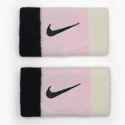 Braccialetti Nike Swoosh Doublewide 2 pezzi schiuma rosa/latte di cocco/nero