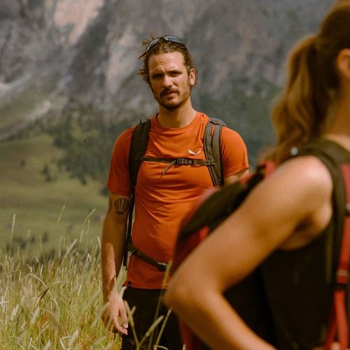 Maglietta da trekking Salewa Puez Dry bombay marrone da uomo