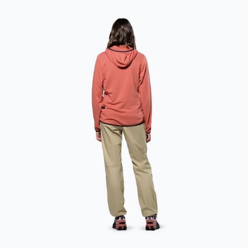 Felpa trekking Salewa donna Agner Hemp 2 con cappuccio rosso etrusco