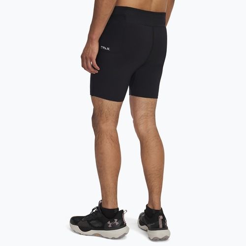Leggings da corsa Under Armour Trail Launch Pro Half Tight da uomo, nero/riflettente
