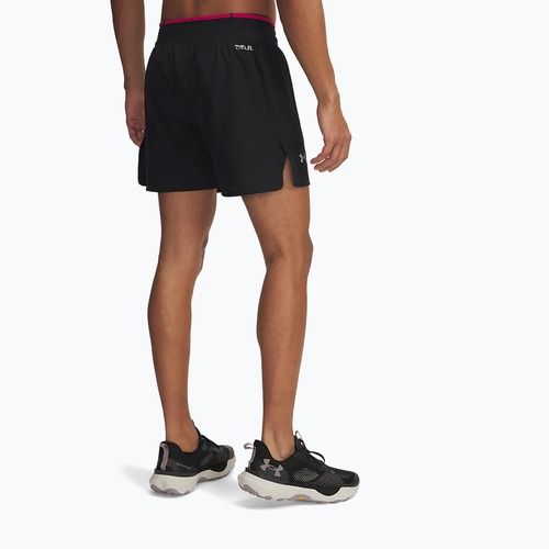 Pantaloncini da corsa Under Armour Trail Run Launch neri / riflettenti da uomo