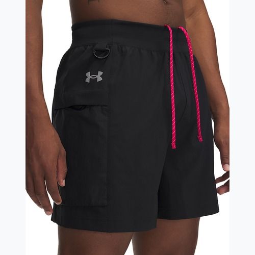 Pantaloncini da corsa Under Armour Trail Run 5" da uomo, nero / riflettente