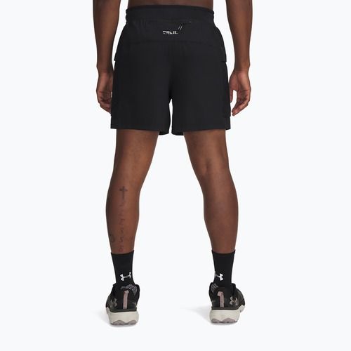Pantaloncini da corsa Under Armour Trail Run 5" da uomo, nero / riflettente