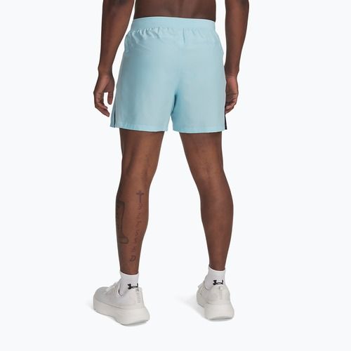Pantaloncini da corsa Under Armour Launch 5" uomo stream / midnight navy / riflettente
