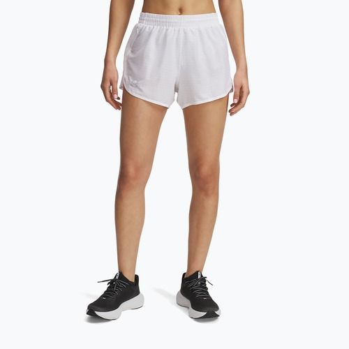 Pantaloncini da corsa Under Armour Fly By 3" Novelty bianchi/riflettenti da donna