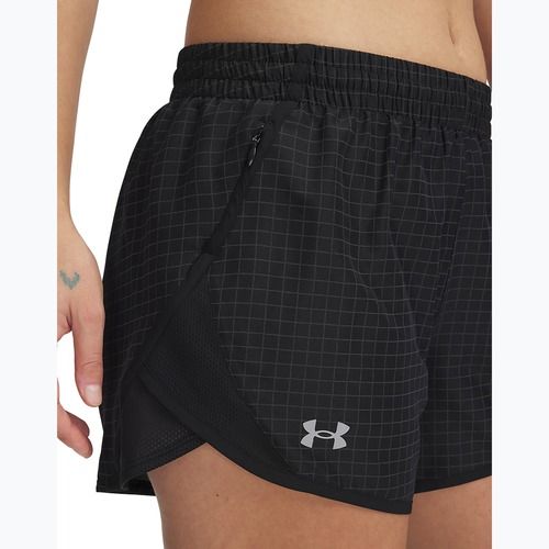 Pantaloncini da corsa Under Armour Fly By 3" Novelty neri / riflettenti da donna