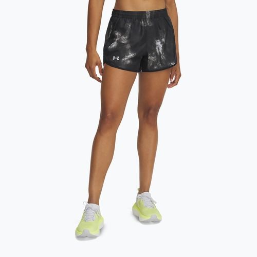 Pantaloncini da corsa Under Armour Fly By 3" stampati nero/riflettenti da donna