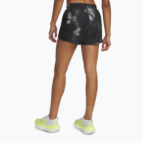 Pantaloncini da corsa Under Armour Fly By 3" stampati nero/riflettenti da donna