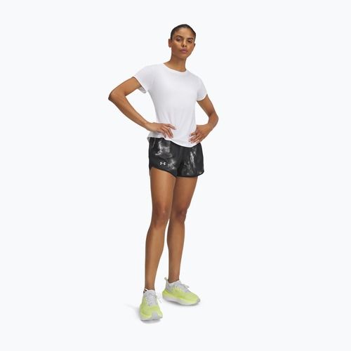 Pantaloncini da corsa Under Armour Fly By 3" stampati nero/riflettenti da donna